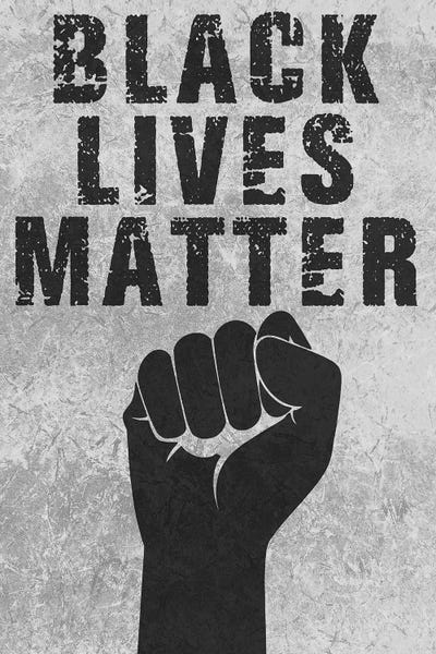 Black Lives Matter Hands Emily Rasmussen African American Print Poster 18x24